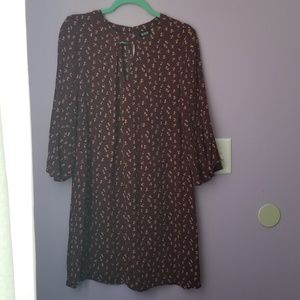 Longsleeved Floral Burgandy a.n.a dress